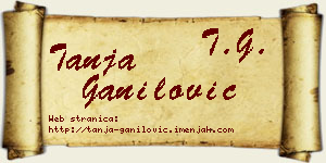 Tanja Ganilović vizit kartica